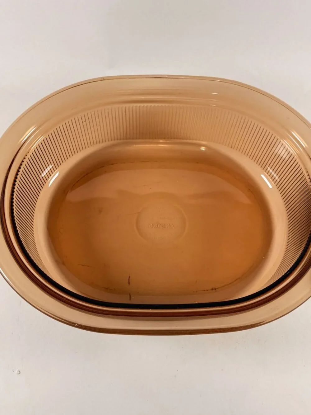 Vintage Visions Corning Brownish Glass 4 Qt Roaster Casserole V-34-B With Lid